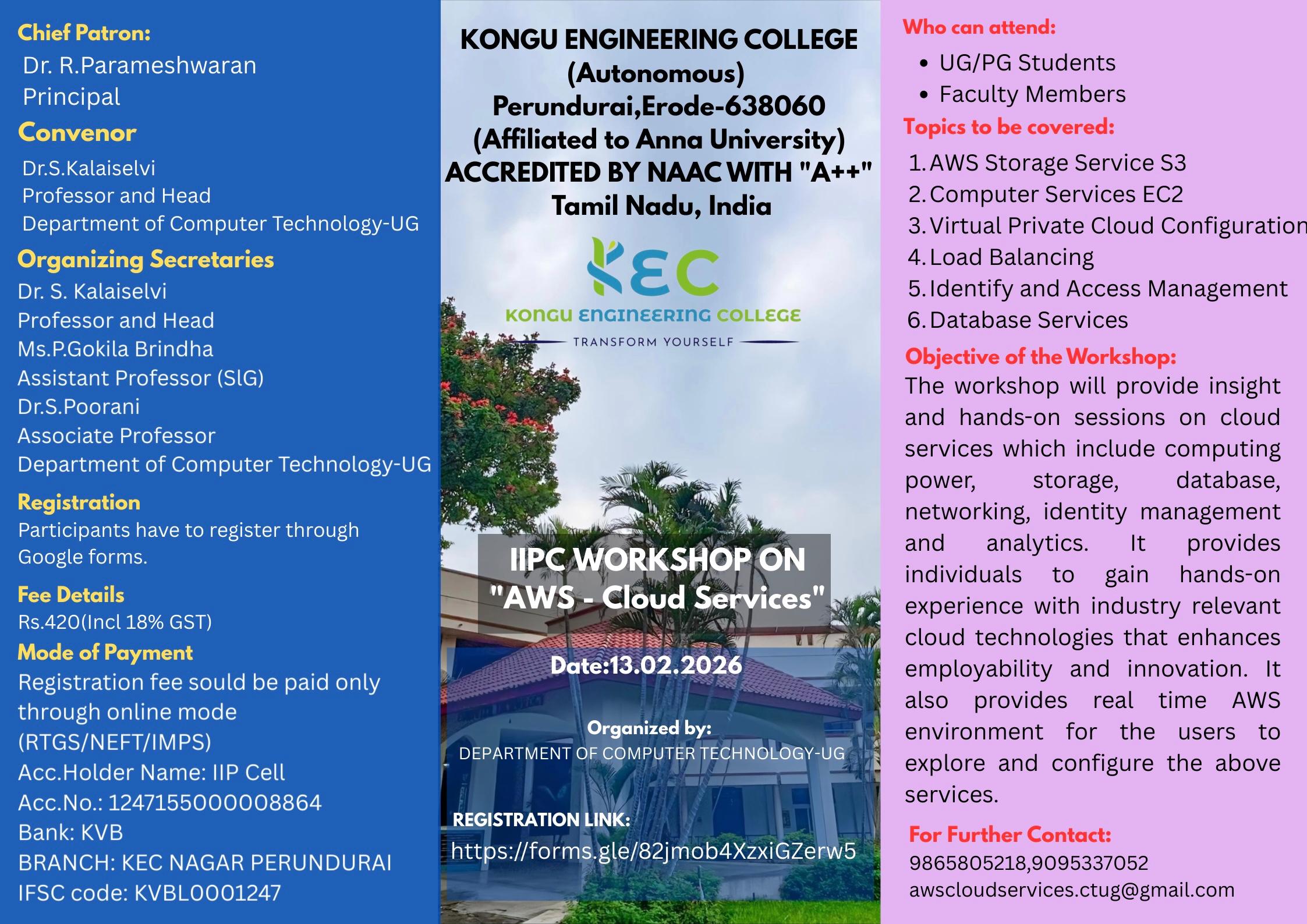 Workshop on "AWS - Cloud Services" 2026