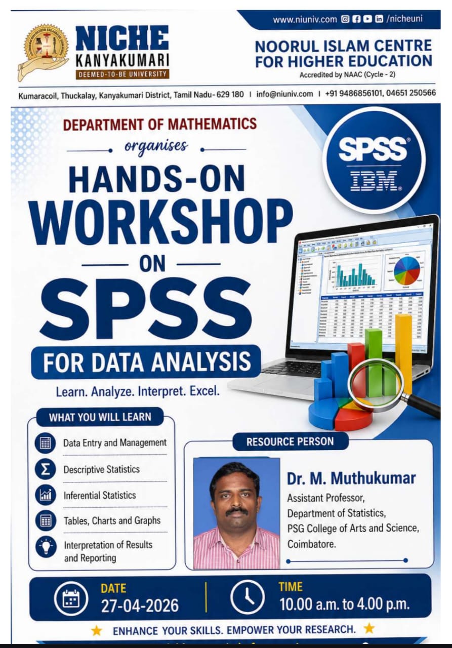 Hands-on Workshop on SPSS for Data Analysis 2026 Workshop Poster 