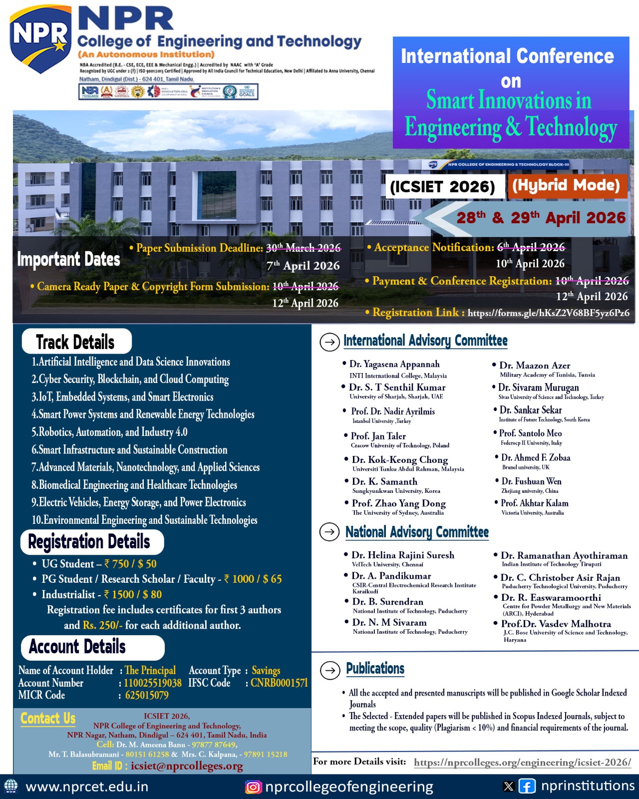 International Conference on Smart Innovations in Engineering & Technology ICSIET 2026 International Conference Poster 