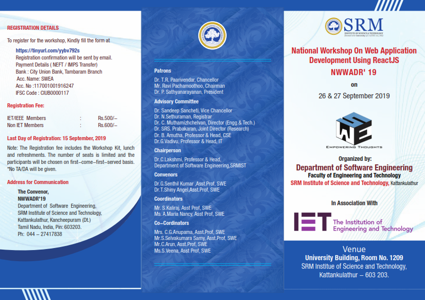 Two Days Workshop on Web Application Development 2019