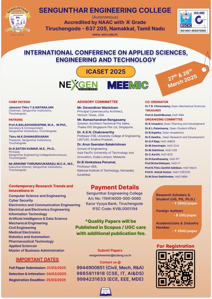 International Conference on Applied Sciences Engineering and Technology ICASET 2025