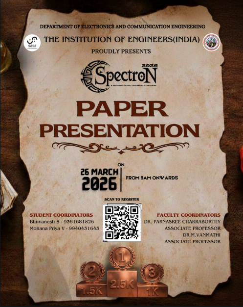 Spectron 2026 - Paper Presentation Paper Presentation Competition Poster 