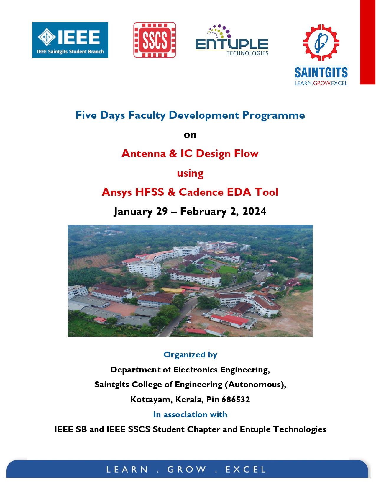 Five Day Faculty Development Programme (FDP) on Antenna and IC Design Flow using Ansys HFSS and Cadence EDA Tools 2024