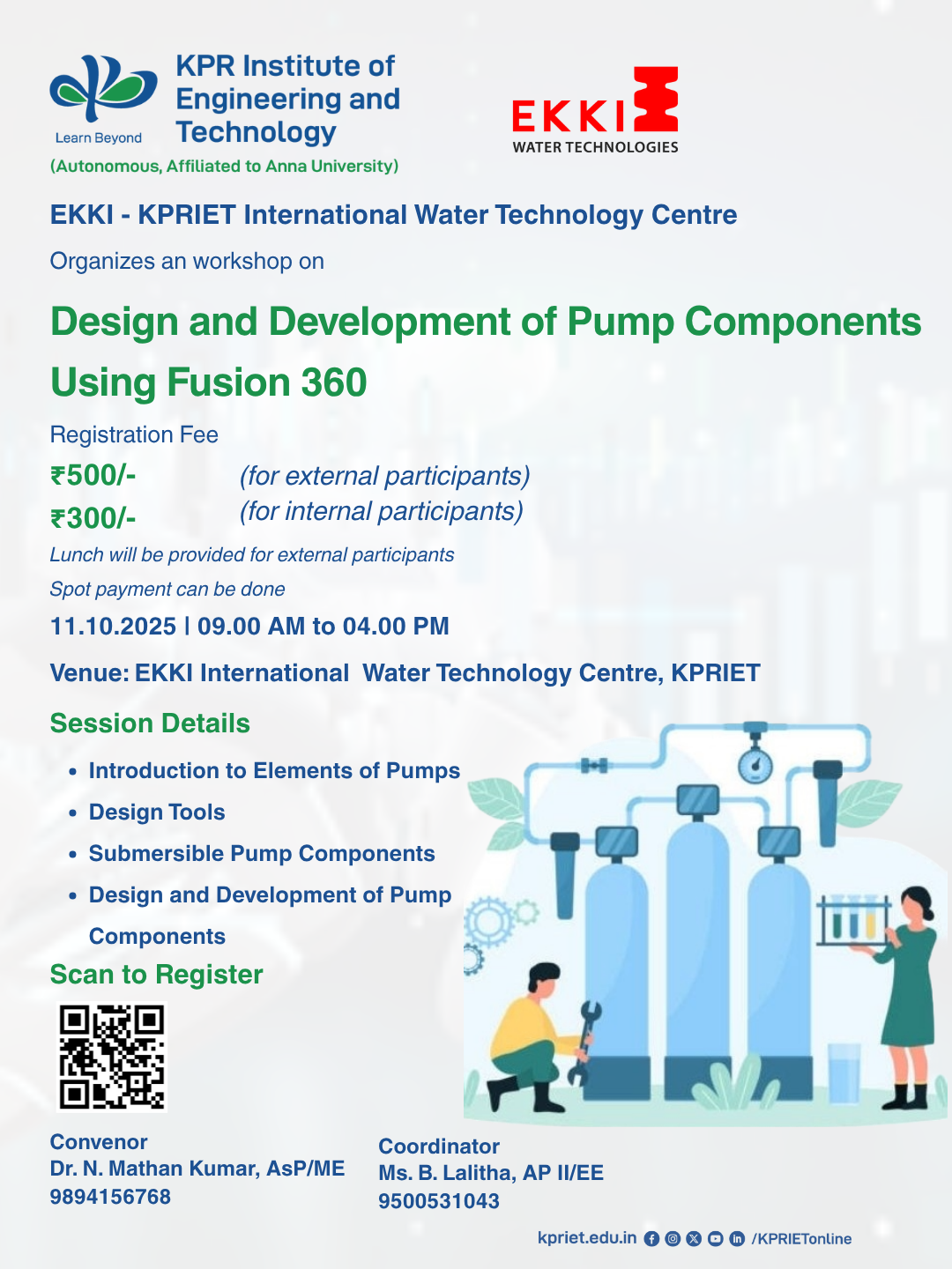 Workshop on Design and Development of Pump Components using Fusion 360 2025