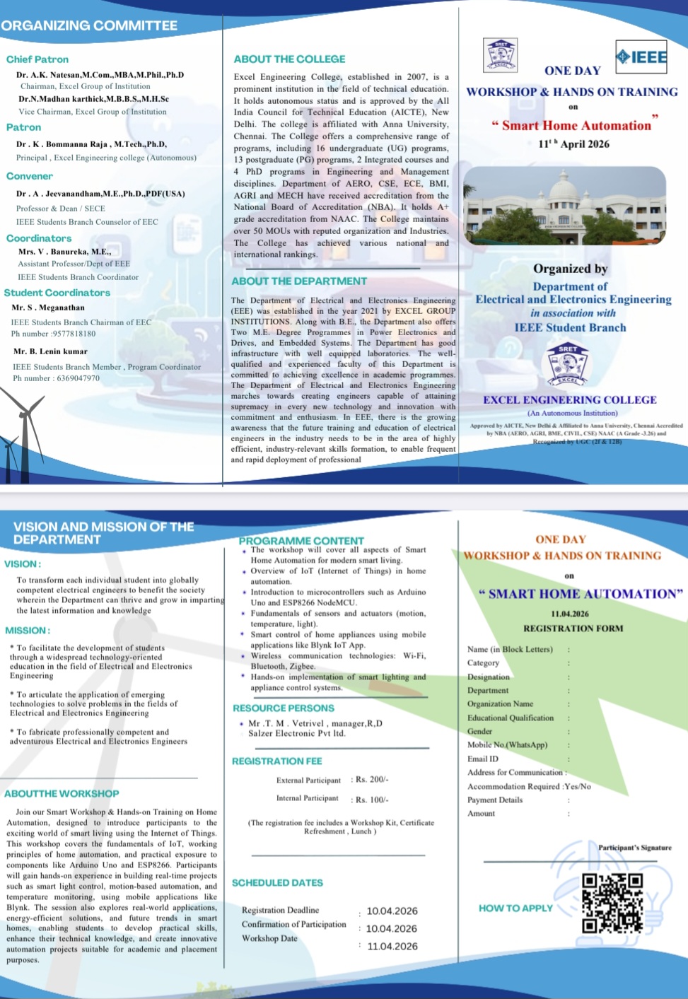 One Day Workshop & Hands on Training on Smart Home Automation 2026 Workshop Poster 