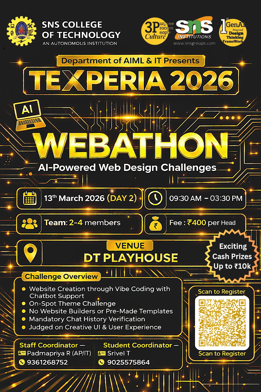 Webathon 2026 Vibe Coding Web Design Challenge Poster 