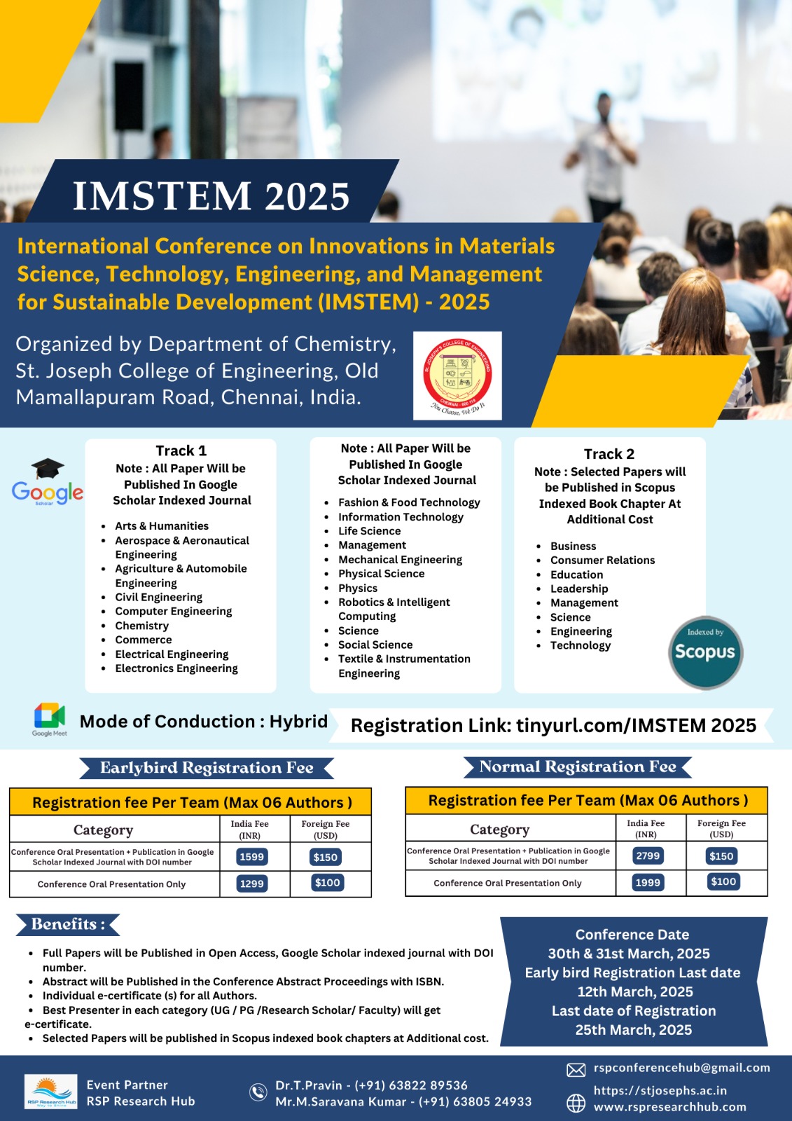 International Conference on Innovations in Materials Science, Technology, Engineering, and Management for Sustainable Development IMSTEM-2025