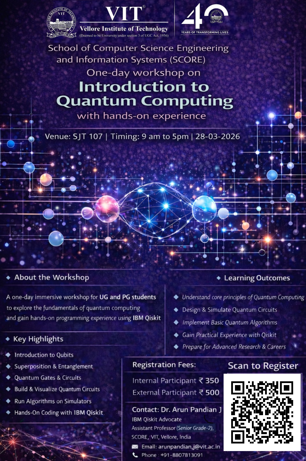 Quantum Computing Workshop 2026, Vellore Institute of Technology ...