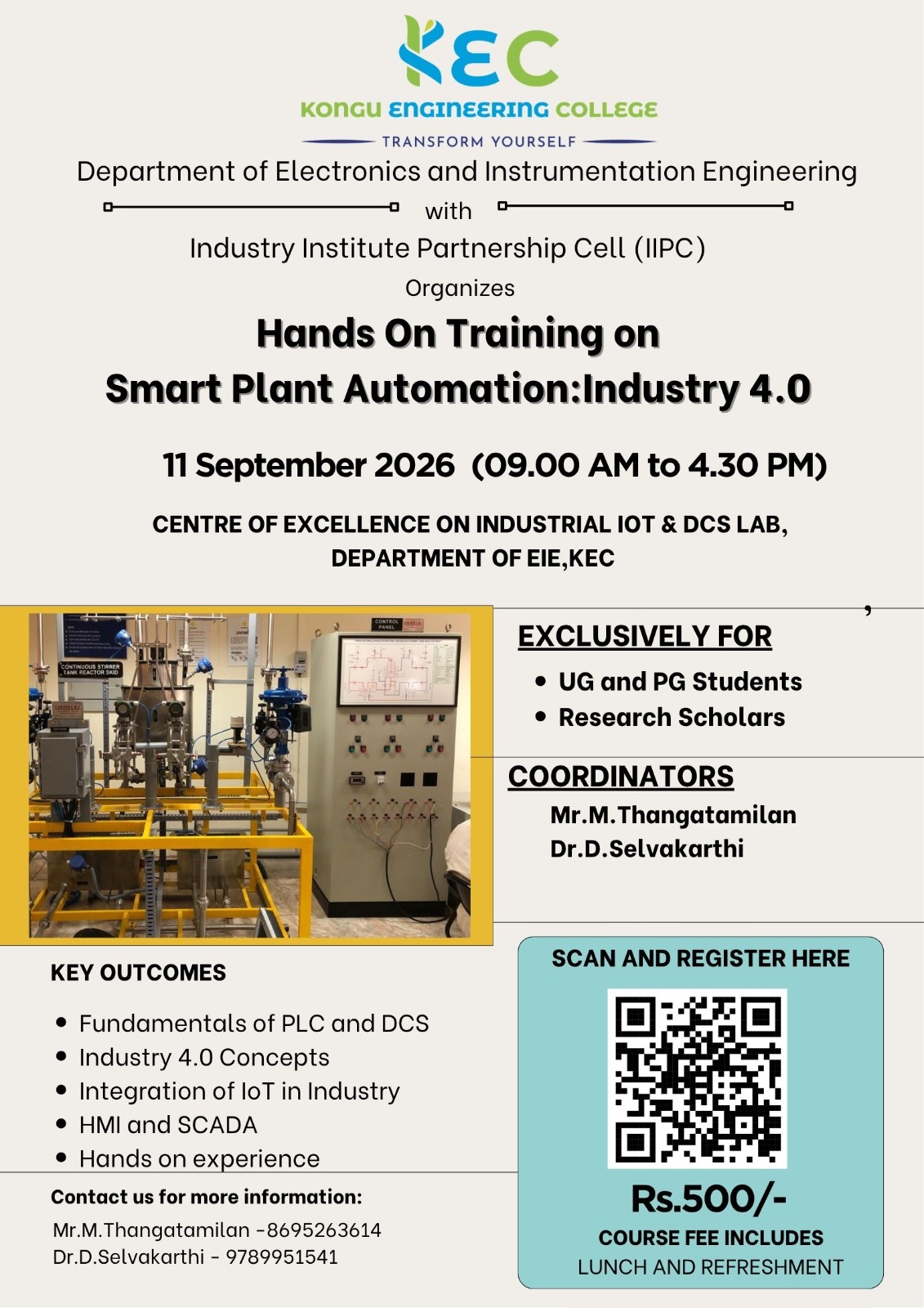 Hands-on Training on Smart Plant automation: industry 4.0 2026