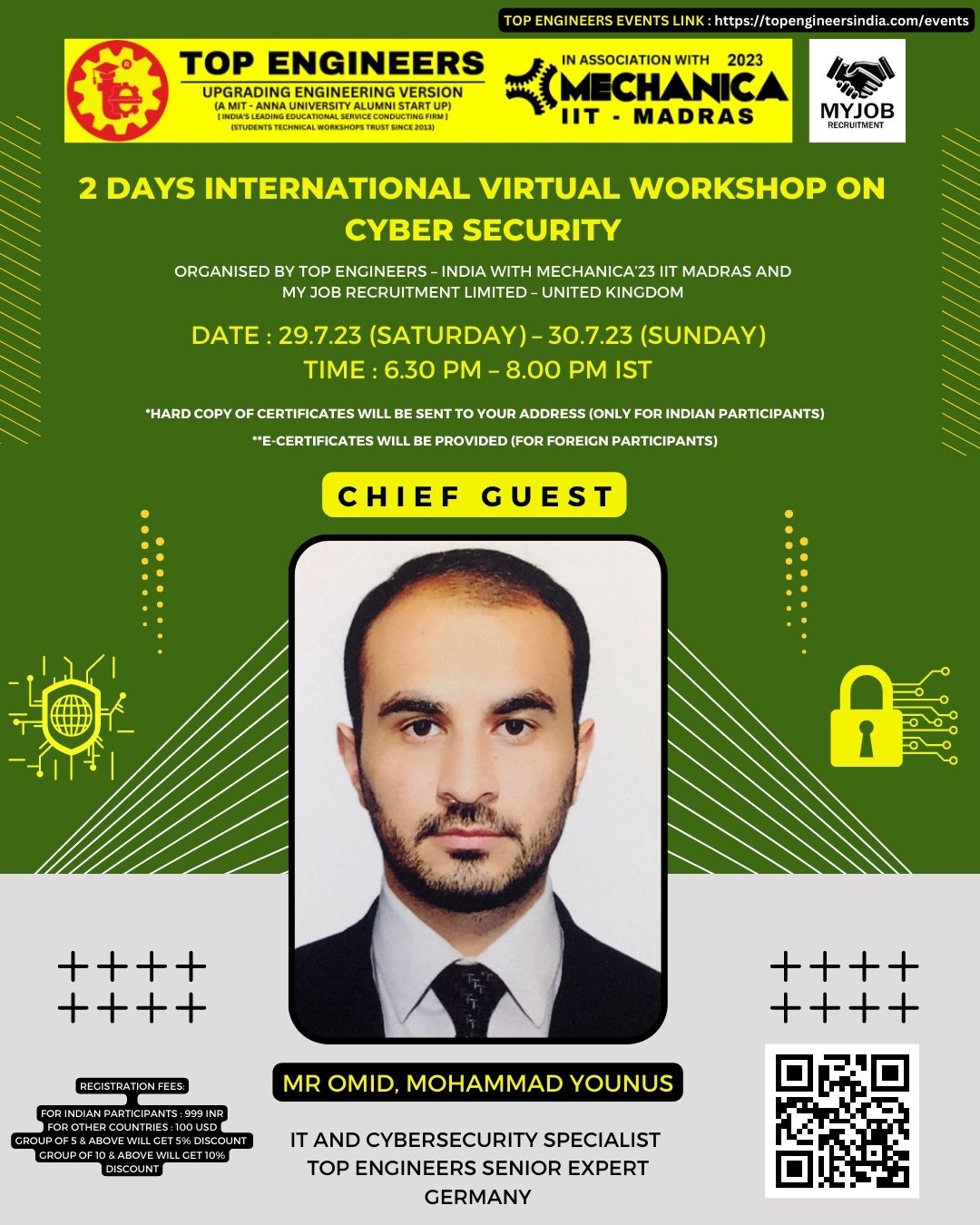 2 Days International Virtual Workshop on Cyber Security 2023