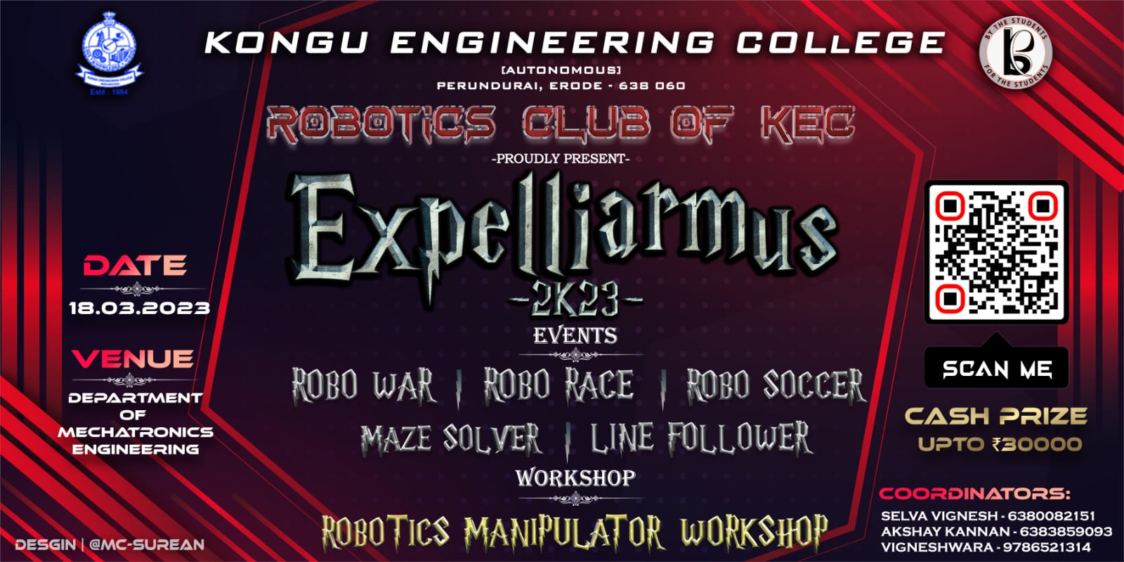 Expelliarmus 2023, Kongu Engineering College, Technical Symposium, Erode