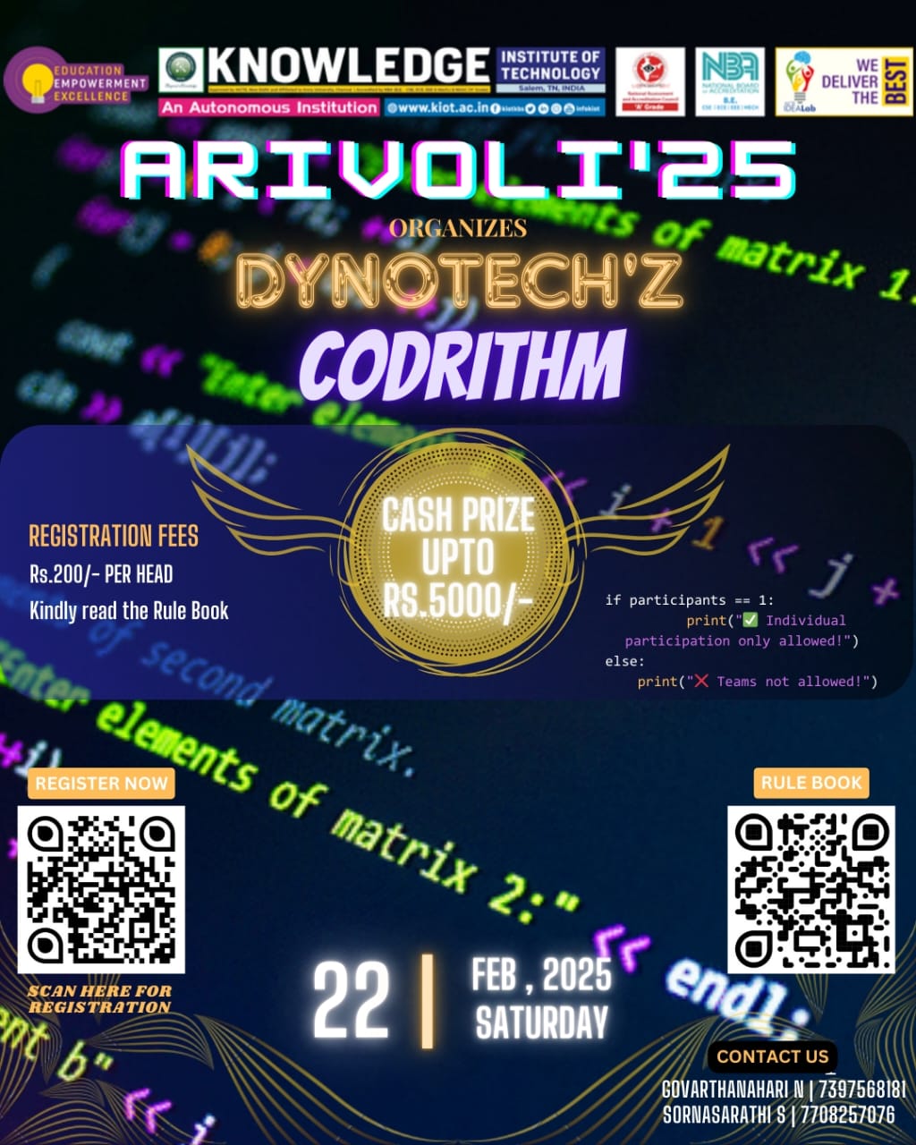 ARIVOLI 2K25 - Codrithm