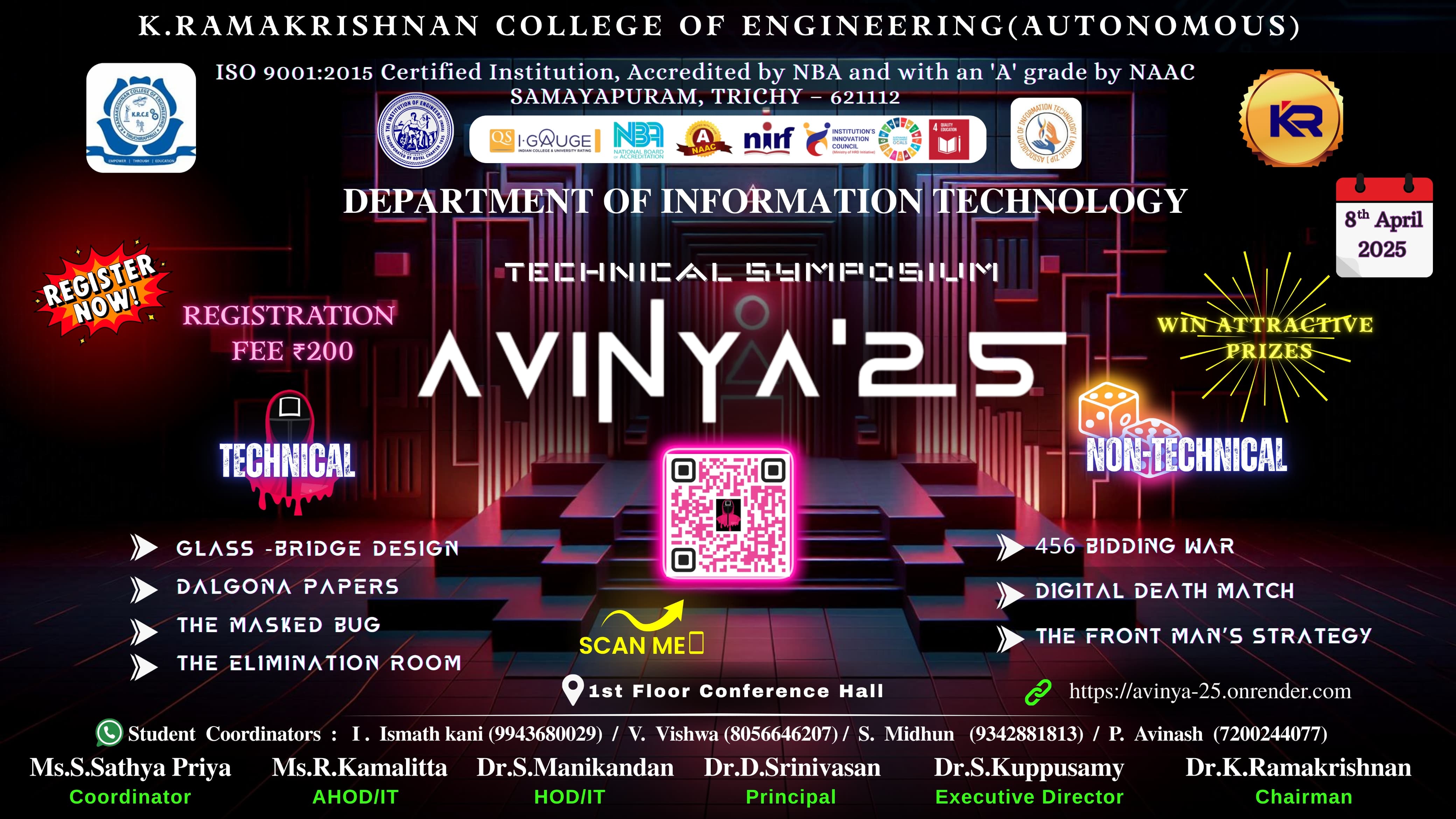 AVINYA'25, K Ramakrishnan College of Engineering, Technical Symposium ...