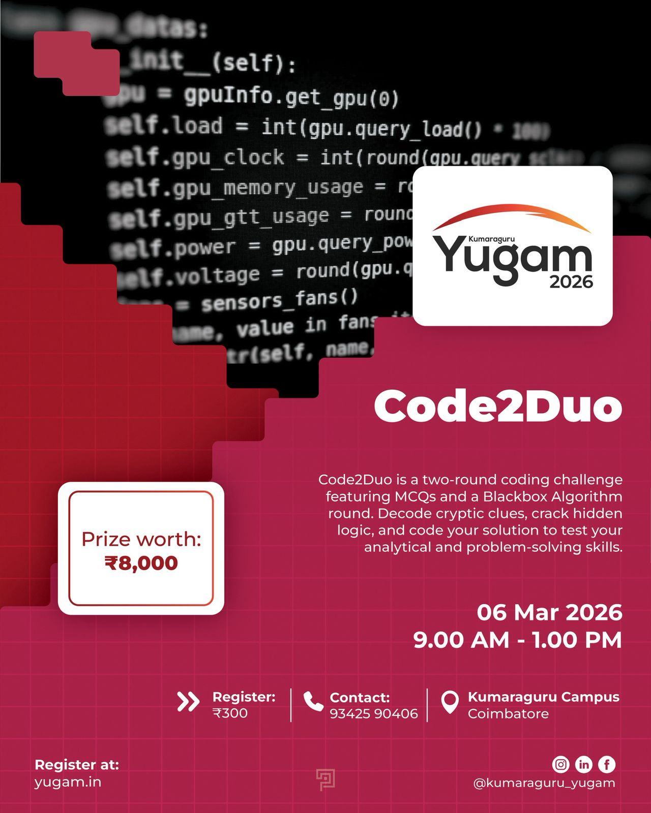 Code2duo 2026 Technical Event Poster 