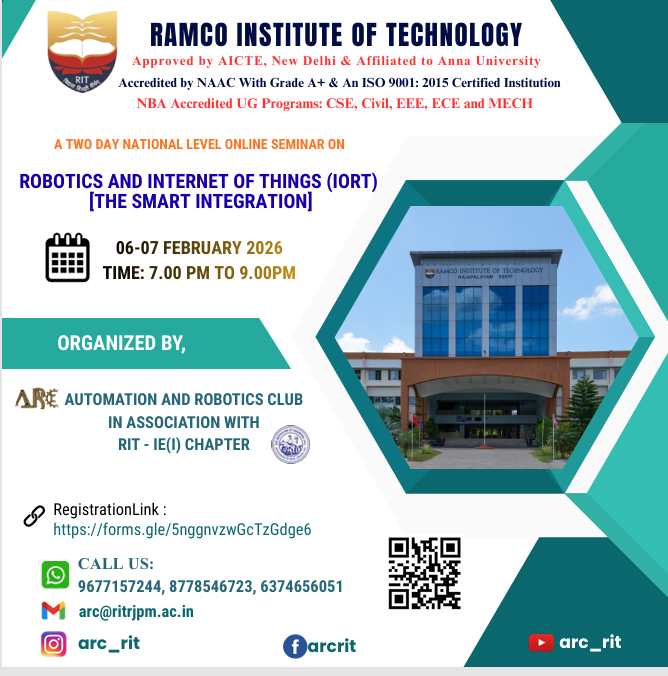 ROBOTICS AND INTERNET OF THINGS (IORT) [THE SMART INTEGRATION] 2026 Seminar Poster 