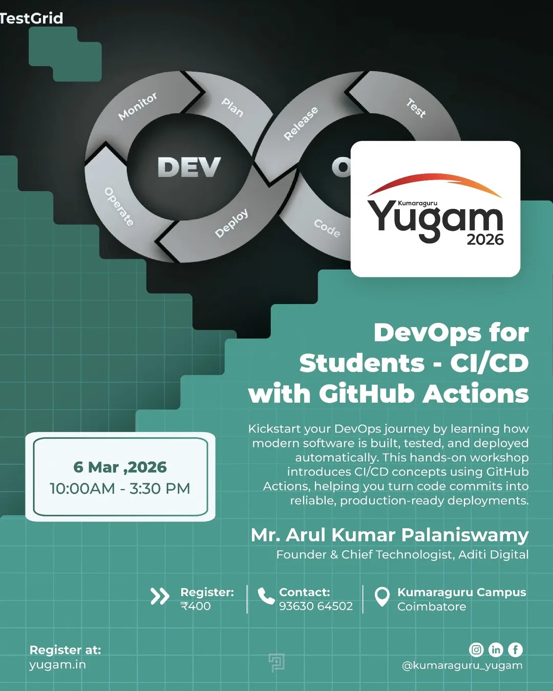 DevOps for students - CI/CD with GitHub Actions 2026 Workshop Poster 