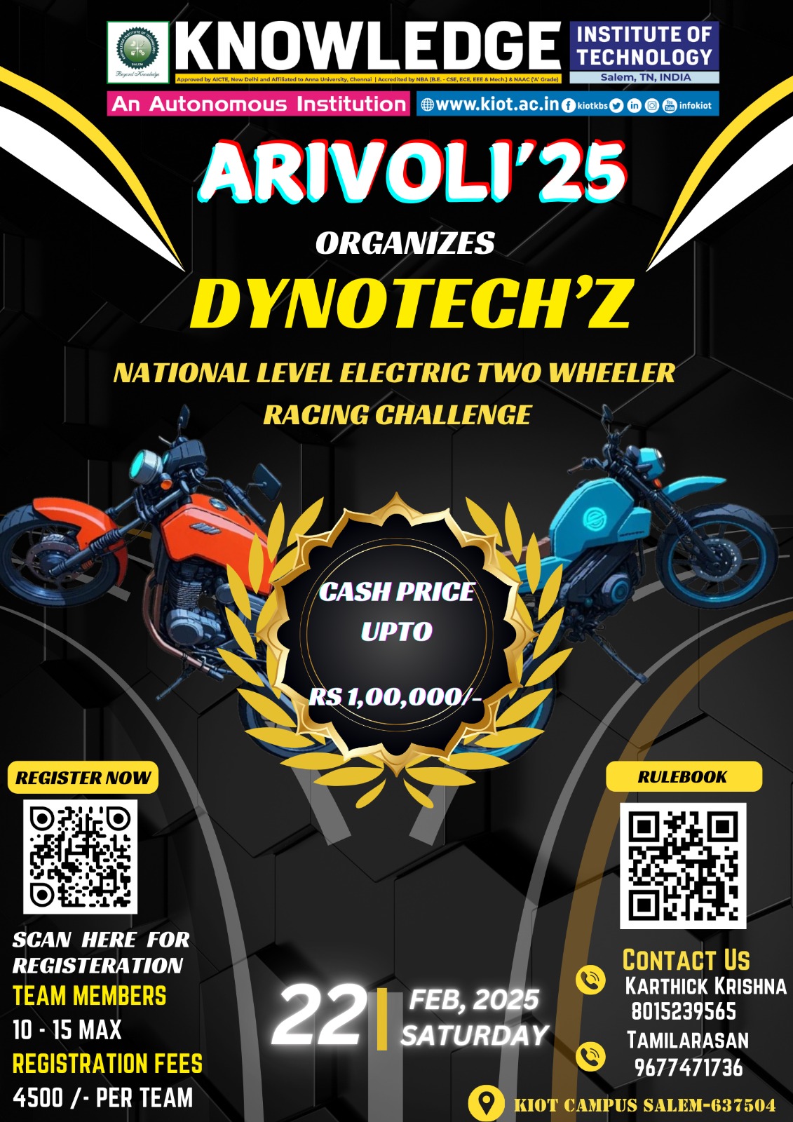 ARIVOLI 2K25 - ECO RIDE-X - (ELECTRIC TWOWHEELER CHALENGE)