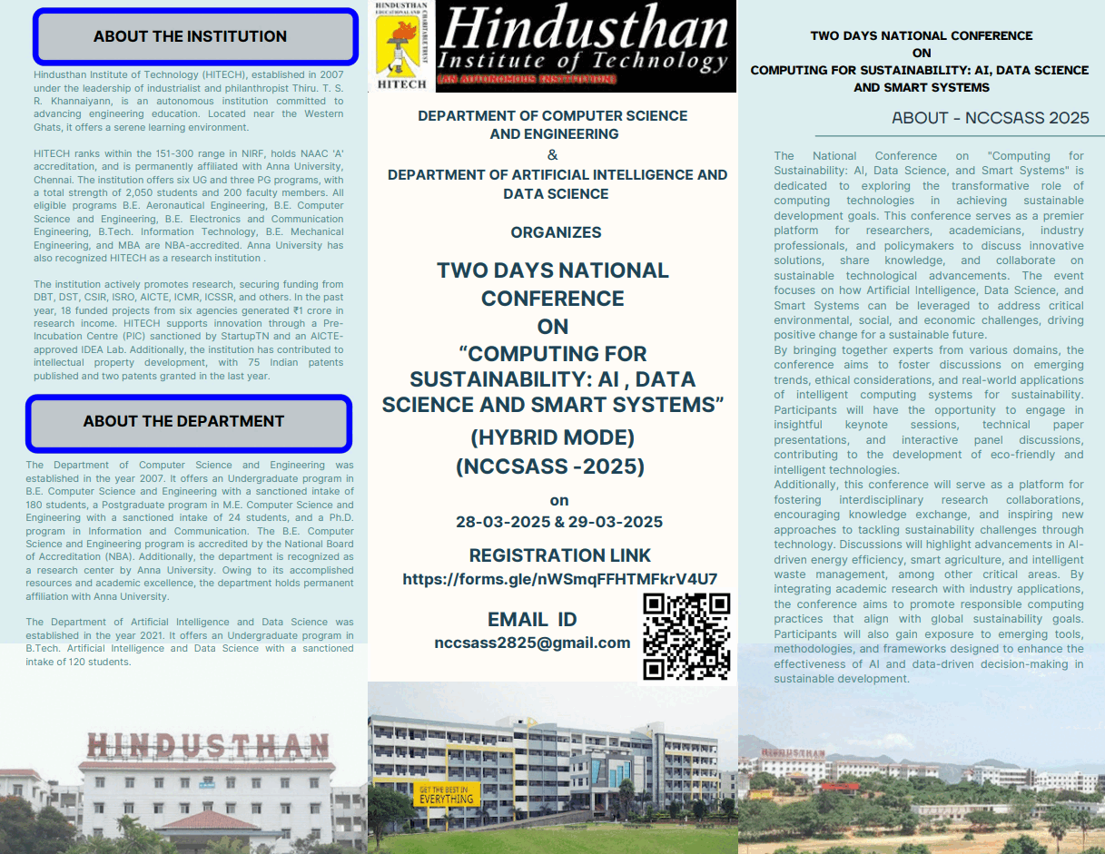 NCCSASS 2025 – National Conference on Computing for Sustainability
