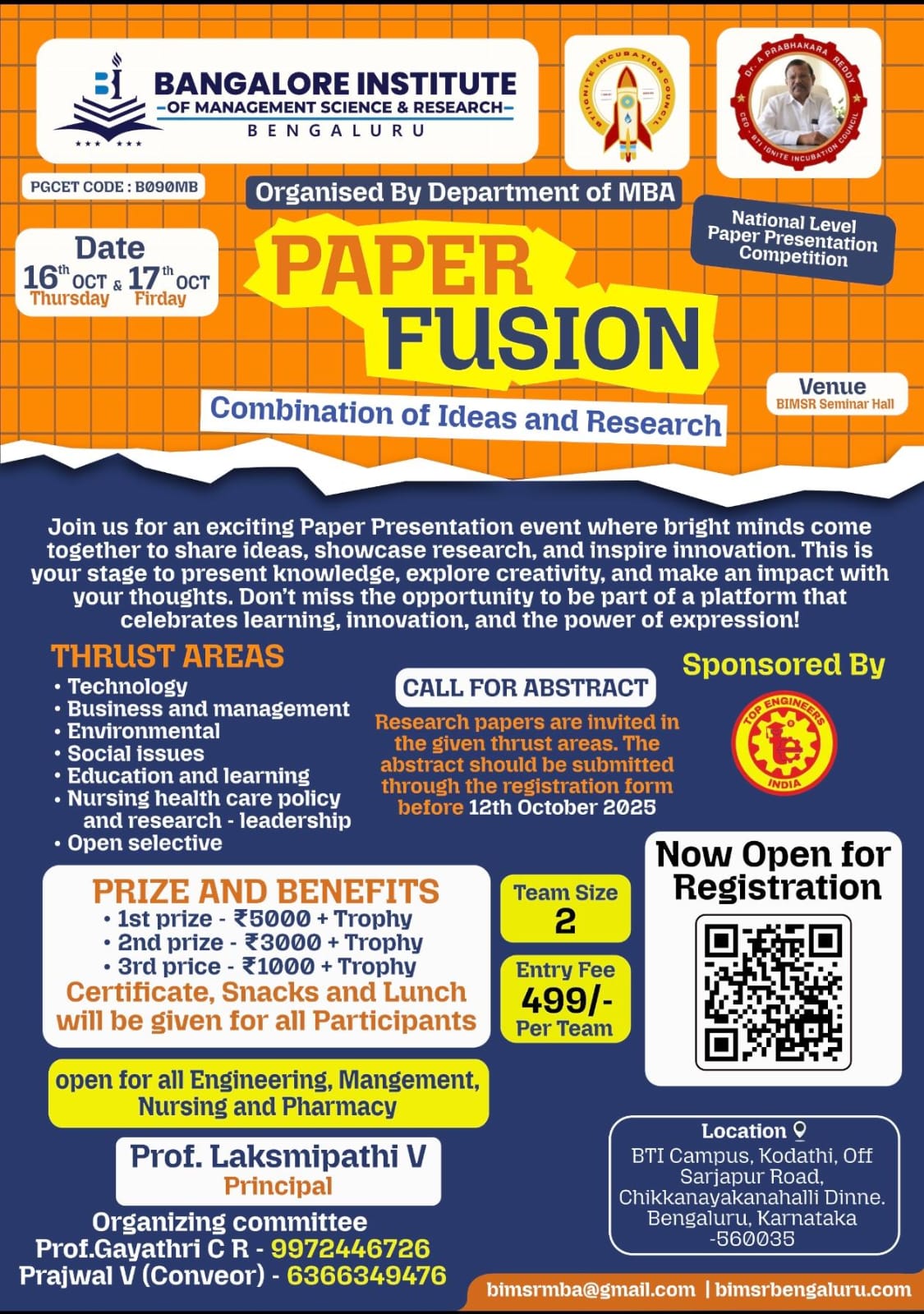 PAPER FUSION 2025 (National Level Paper Presentation Competition)