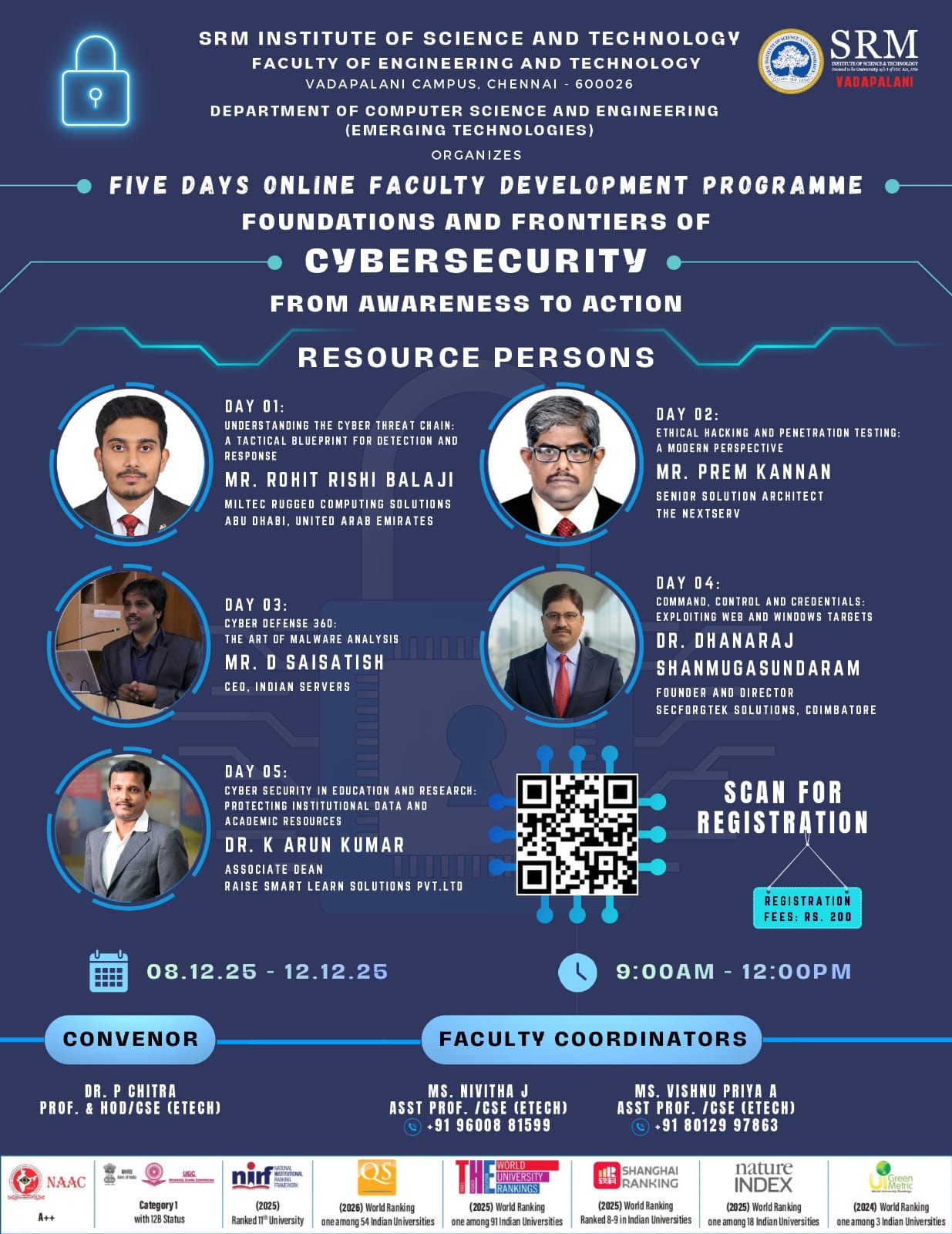 Five-Day Online Faculty Development Programme (FDP) on Foundations and Frontiers of Cybersecurity: From Awareness to Action 2025