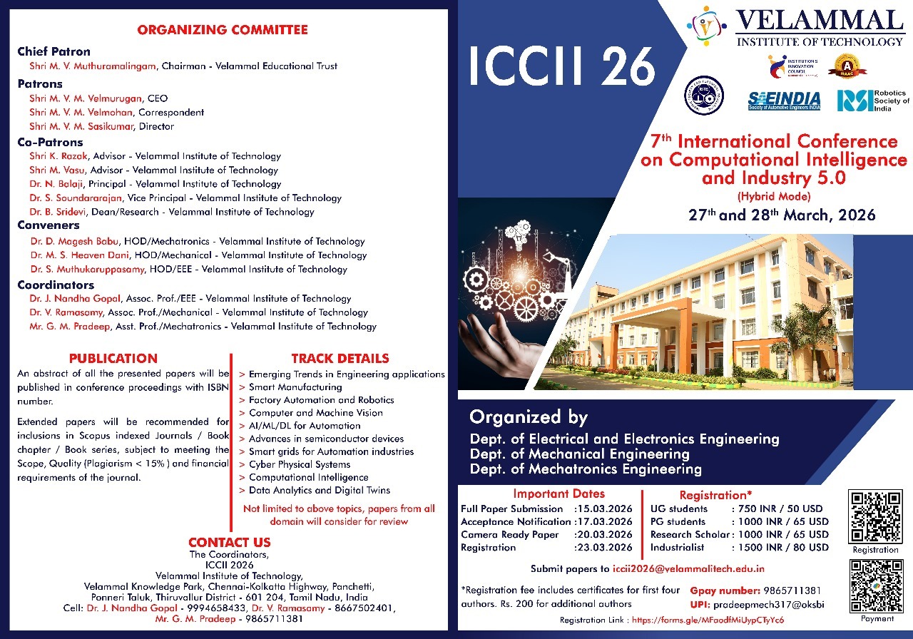 7th International Conference on Computational Intelligence and Industry 5.0
