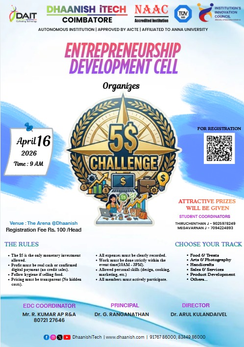 $5 Challange 2026 Entrepreneurship Summit Poster 