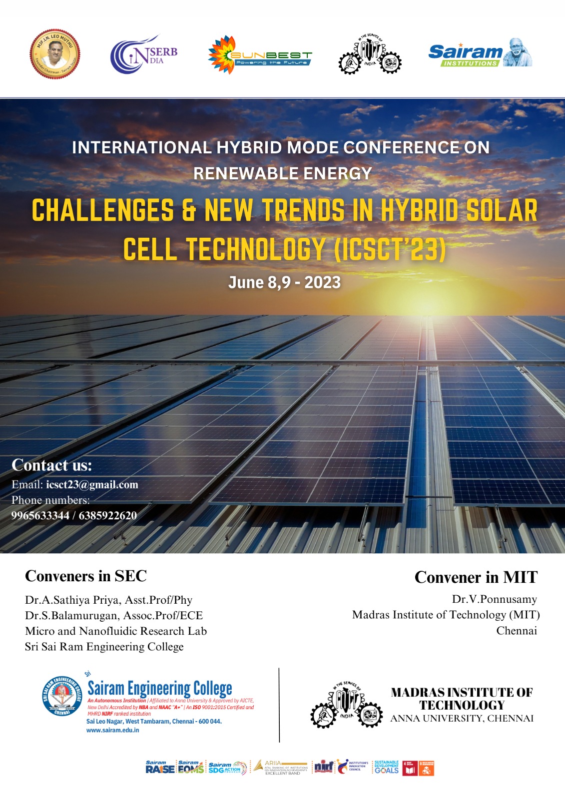 International Hybrid Mode Conference on Challenges and New Trends in Hybrid Solar Cell Technology ICSCT'23