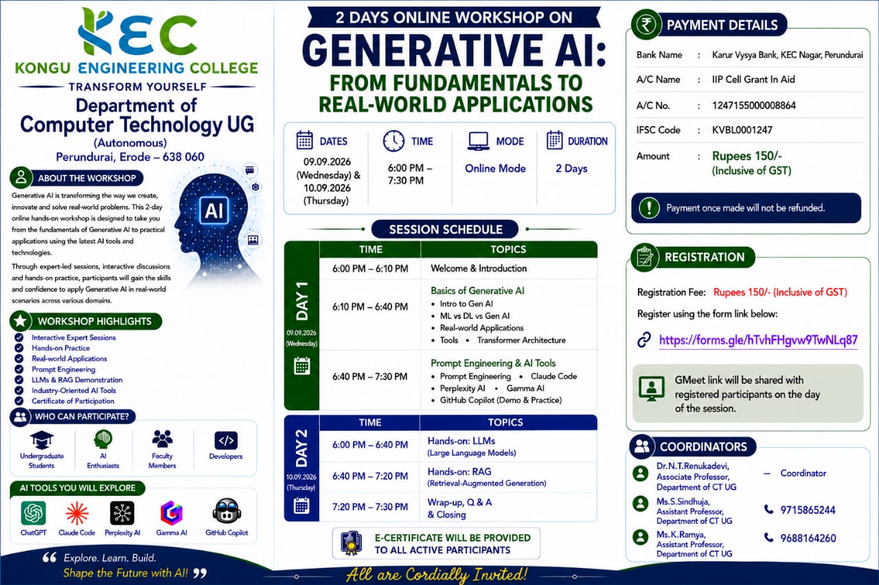 Two-day online Workshop Generative AI: from Fundamentals to Real-world applications 2026