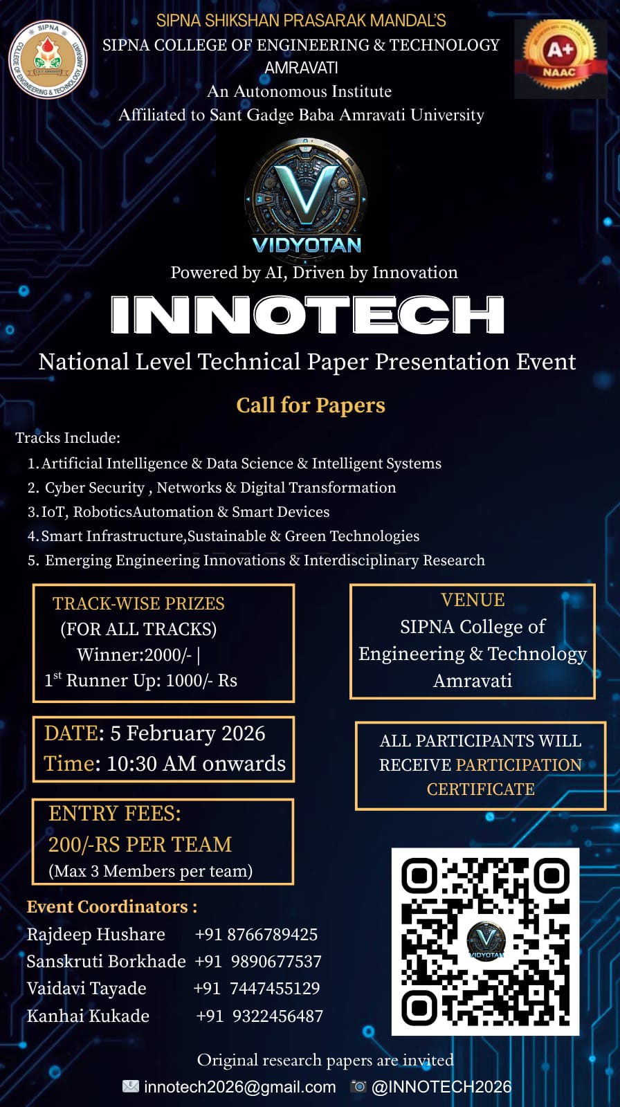 INNOTECH 2026 National Level Technical Paper Presentation Poster 