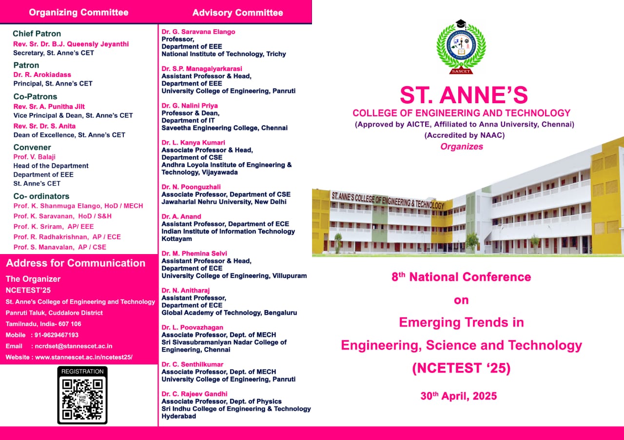 National Conference on Emerging Trends in Engineering and Technology (NCETEST'25)