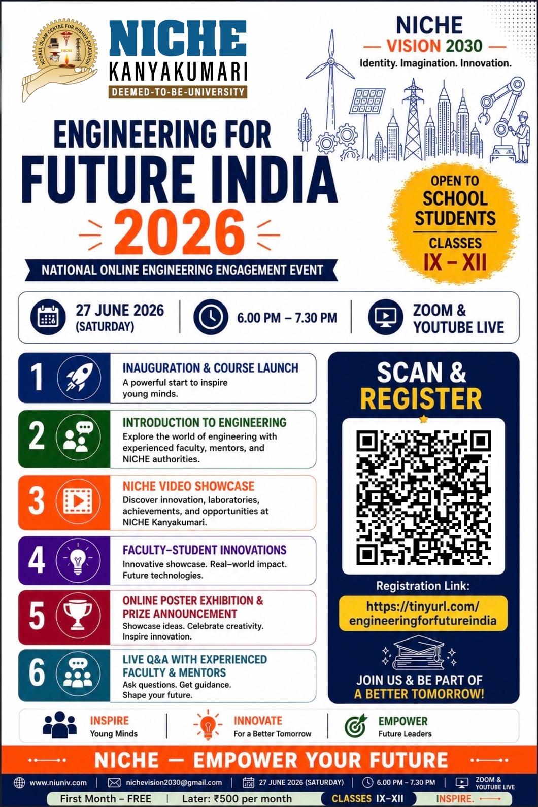 Engineering for Future India 2026 National Online Engineering Engagement Event Poster 