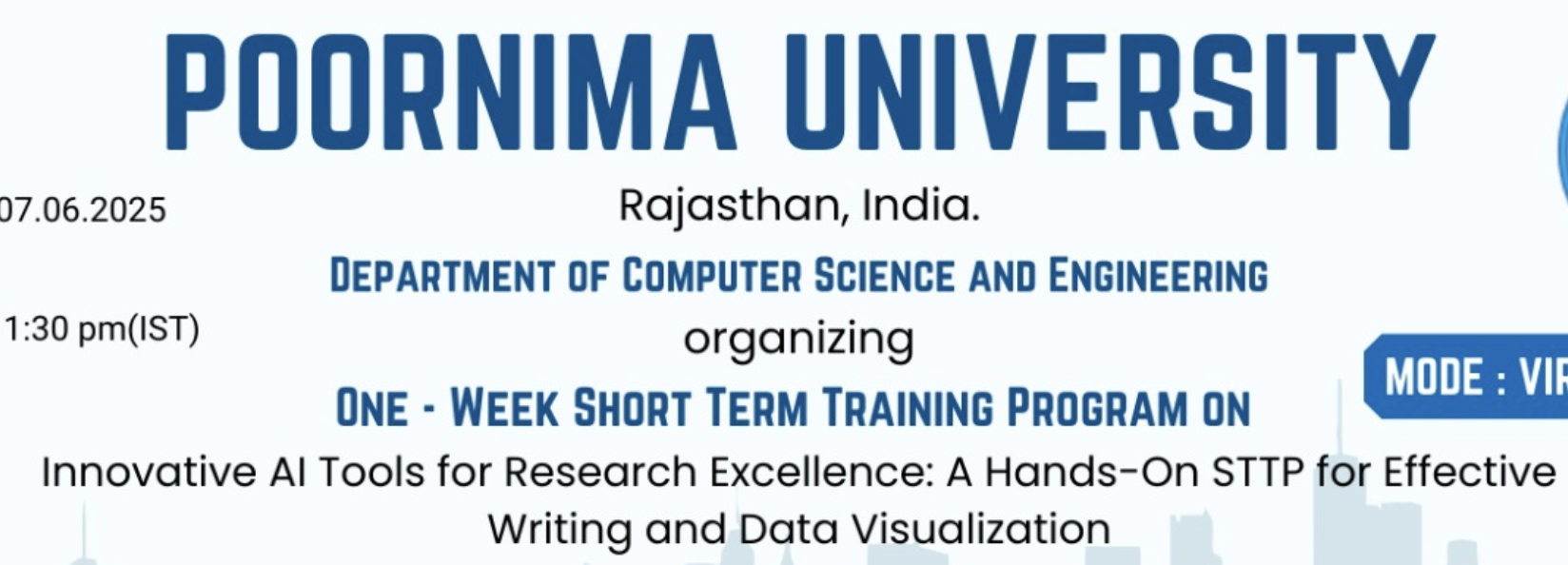 One week STTP On Innovative AI Tools for Research Excellence: A Hands-On STTP for Effective Writing and Data Visualization 2025