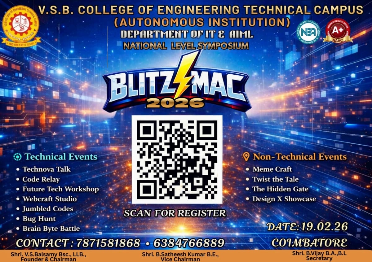 BLITZMAC 2026 National Level Technical Symposium Poster 
