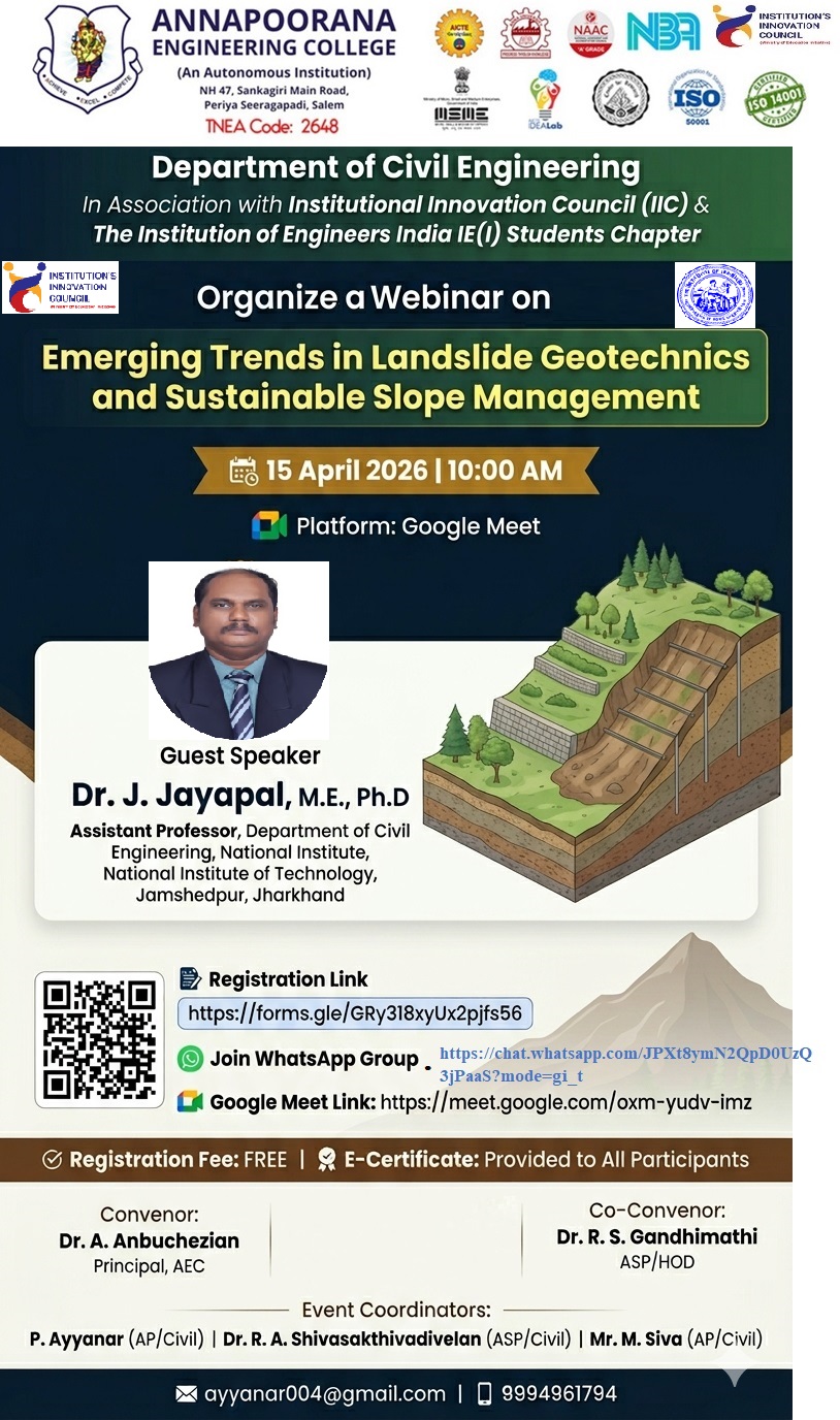 Online webinar on Emerging Trends in Landslide Geotechnics and Sustainable Slope Management 2026 Webinar Poster 