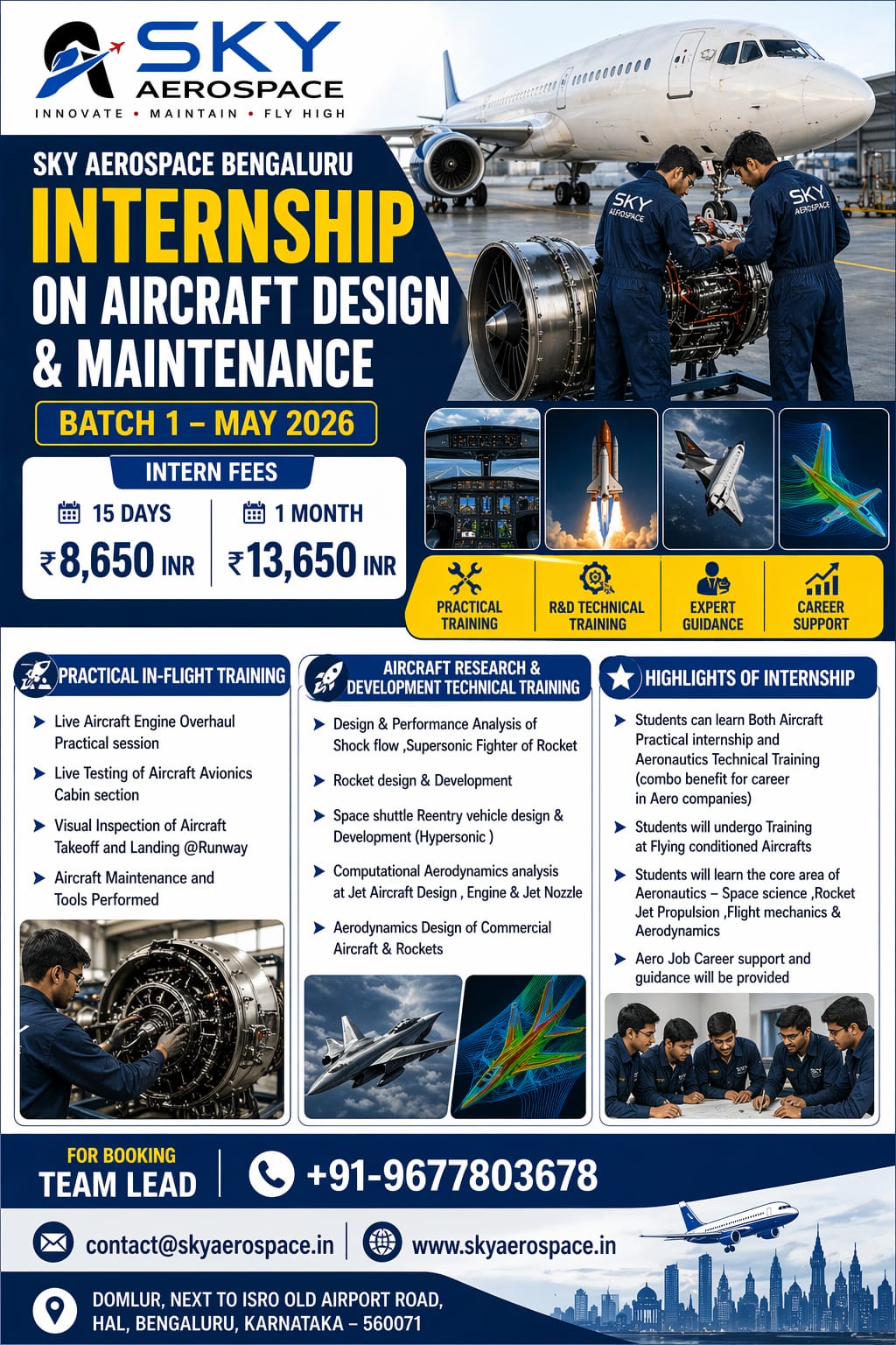 Aircraft Design & Maintenance 2026 Summer Internship Program Poster 