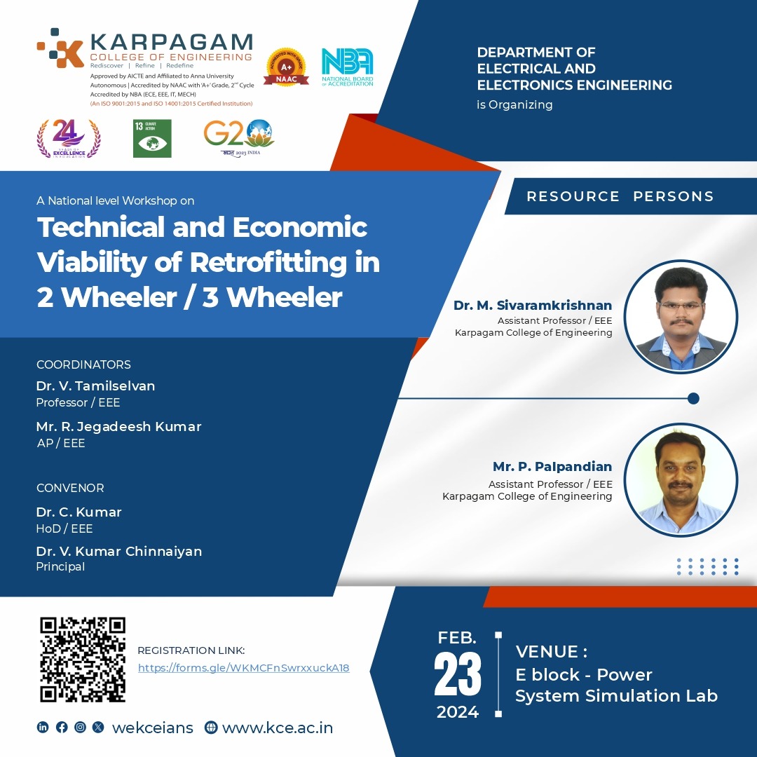 National Level Workshop on Technical and economic viability of retrofitting in 2Wheeler / 3Wheeler 2024