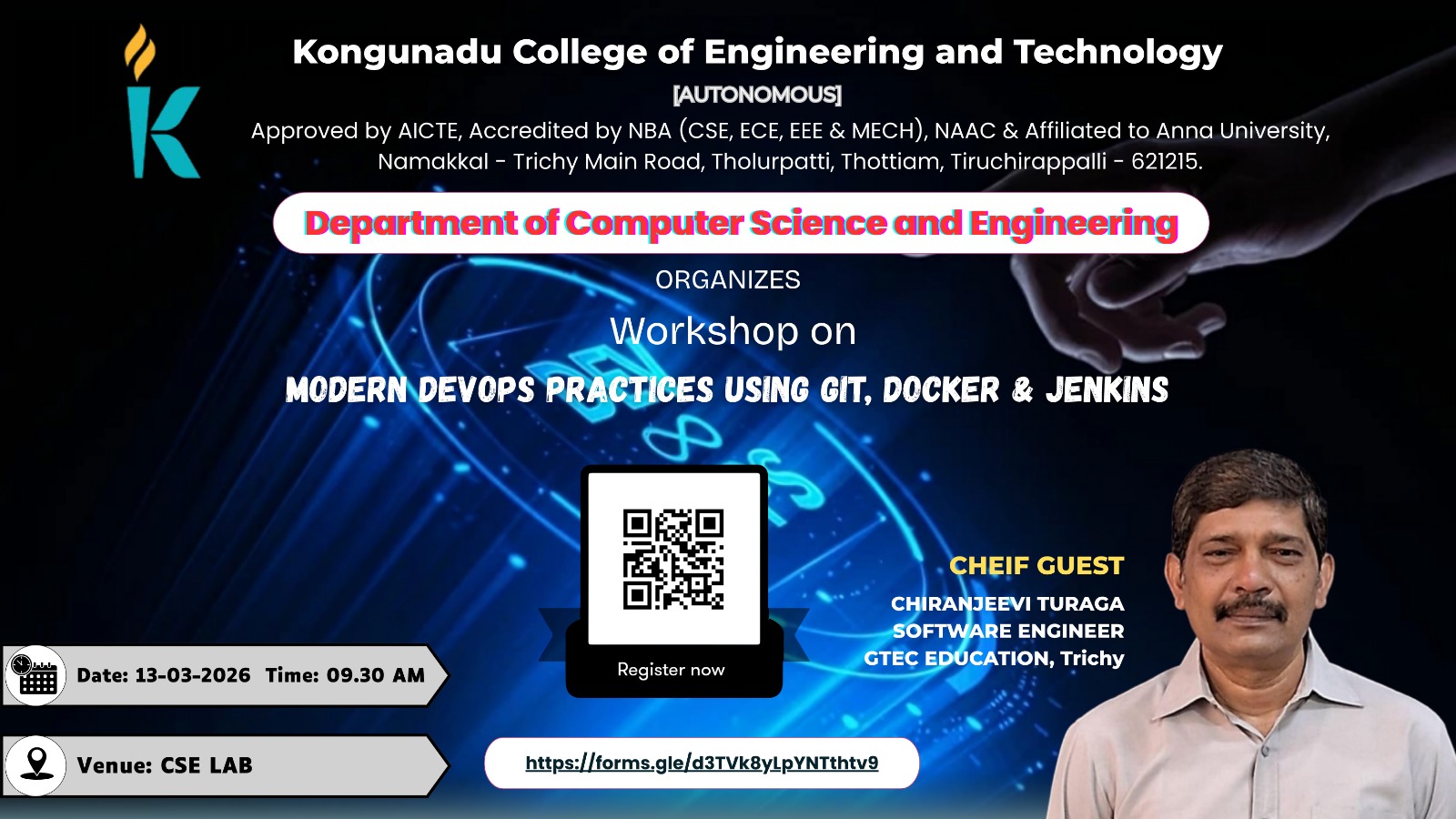 Workshop on Modern Devops Practices Using GIT, Docker & Jenkins 2026 Workshop Poster 