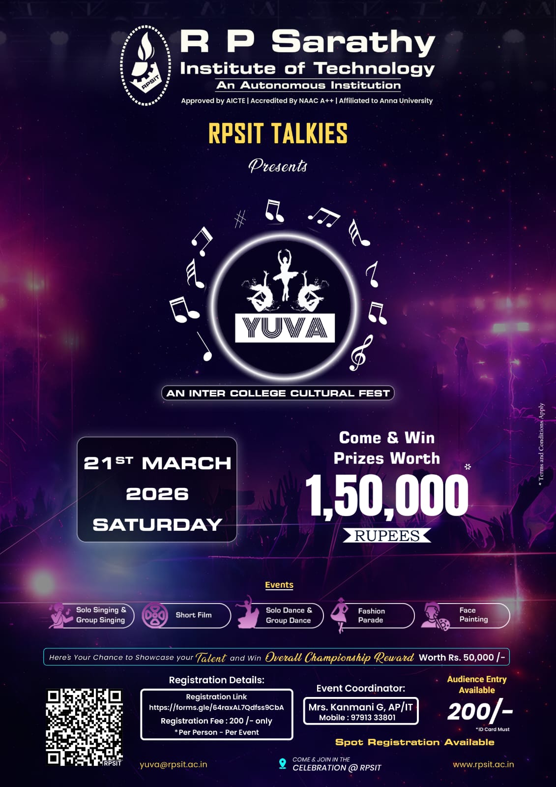 YUVA 2026 Cultural Fest Poster 