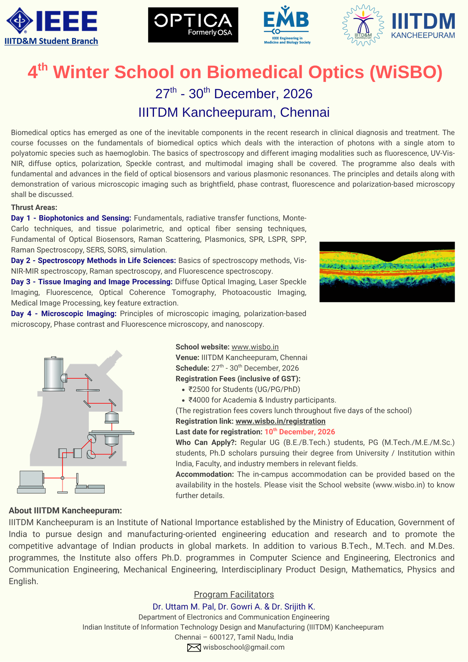 4th Edition of Winter School on Biomedical Optics (4th WiSBO)