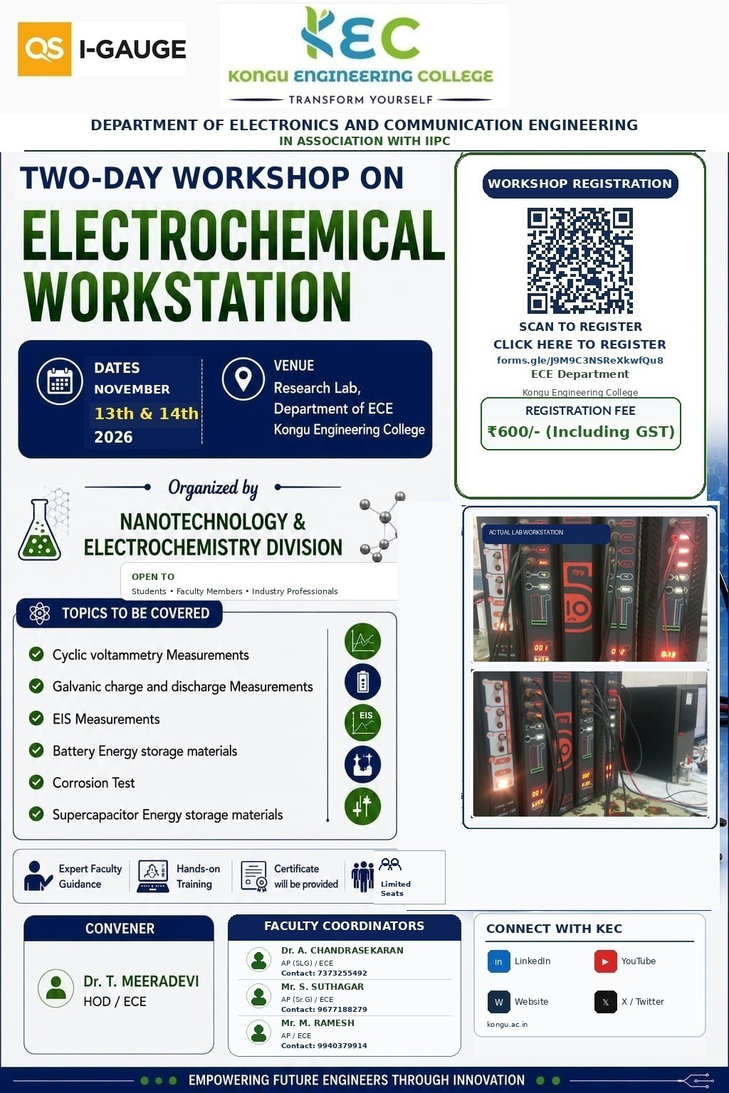 Workshop on Electrochemical Workstation (CV,GCD,EIS) 2026