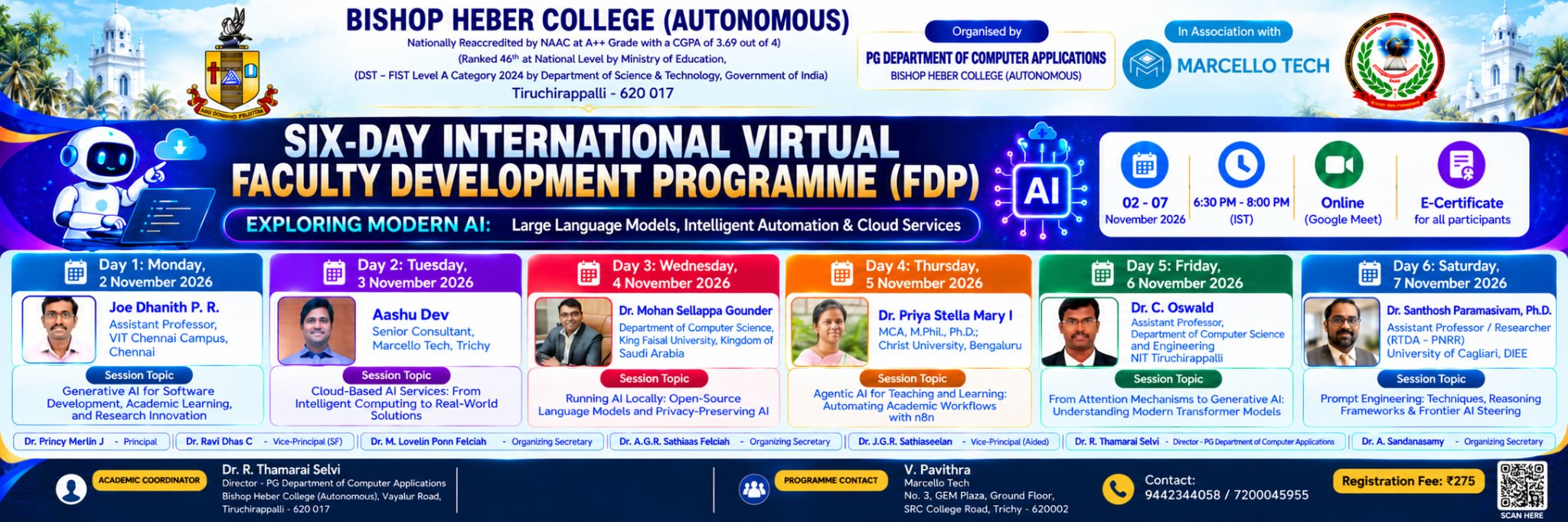 International Virtual FDP Exploring Modern AI Large Language Models, Intelligent Automation & Cloud Services 2026